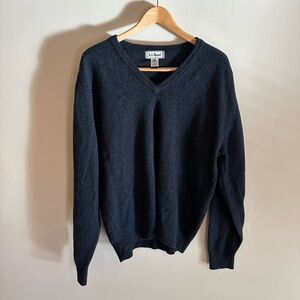 L.L. Bean Men's Navy V-Neck Sweater